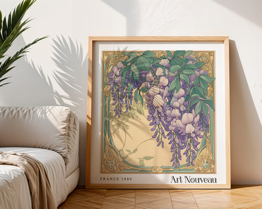 Art Nouveau Poster - Floral Art Deco Wall Prints - Vintage Style Decor