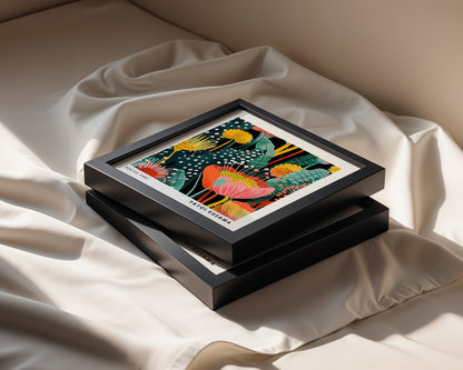 Yayoi Kusama Inspired Tropical Flower Print | Retro Japanese Botanical Wall Art