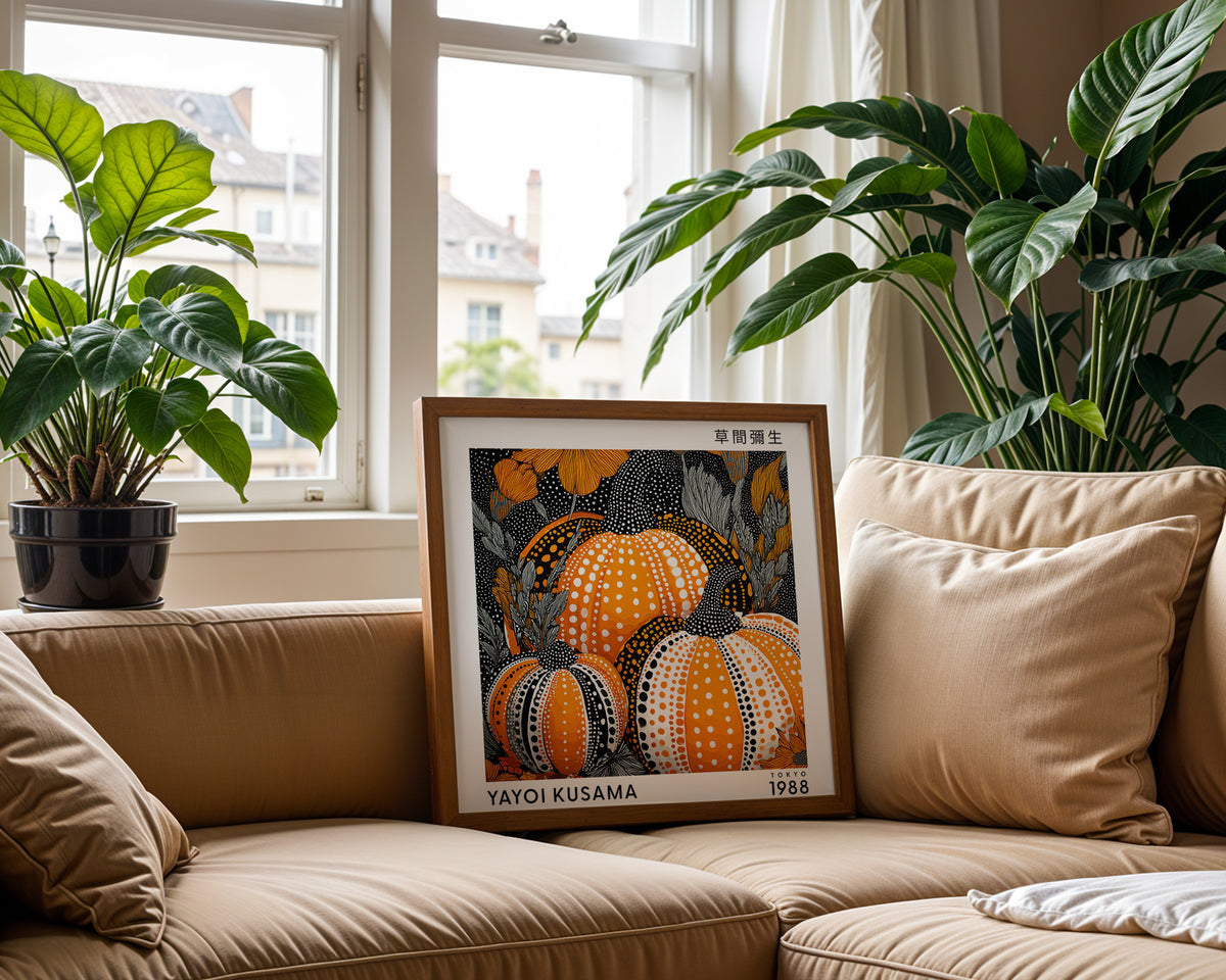 Yayoi Kusama Inspired Pumpkin Print | Japanese Polka Dot Wall Art