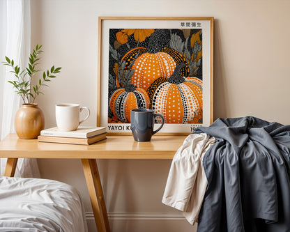Yayoi Kusama Inspired Pumpkin Print | Japanese Polka Dot Wall Art