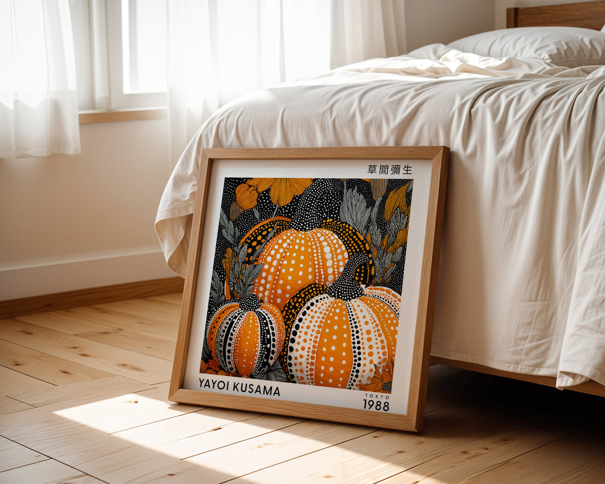 Yayoi Kusama Inspired Pumpkin Print | Japanese Polka Dot Wall Art