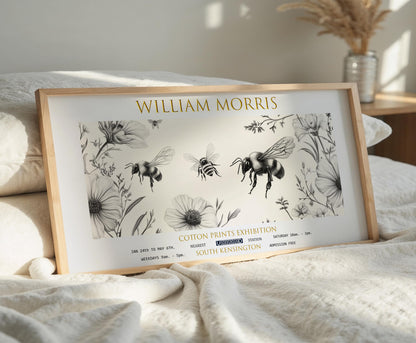 Print, William Morris Bees: Vintage Botanical Panoramic Art