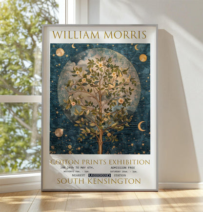 William Morris Print: Tree of Life, Moon & Stars - Vintage Art