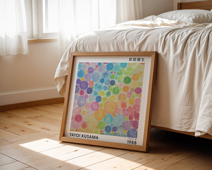 Yayoi Kusama Inspired Colourful Polka Dot Print | Japanese Abstract Wall Art