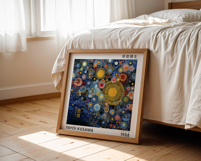 Yayoi Kusama Inspired Cosmic Circle Print | Japanese Abstract Polka Dot Wall Art
