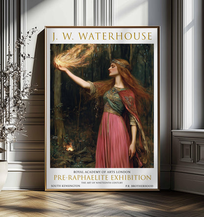 John William Waterhouse Art Print: Pre-Raphaelite Elven Sorceress Poster