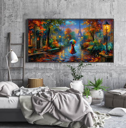 Paris Panoramic Print – Eiffel Tower Print – Impressionist Art Print