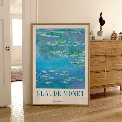Claude Monet Water Lilies Print: Vintage Floral Impressionist Art