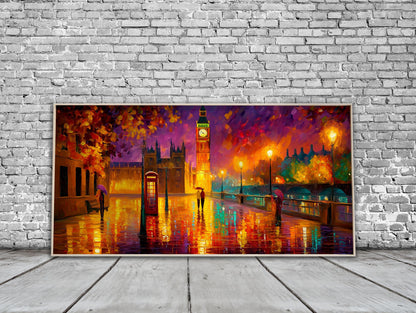 London Impressionist Oil Painting Panoramic Print