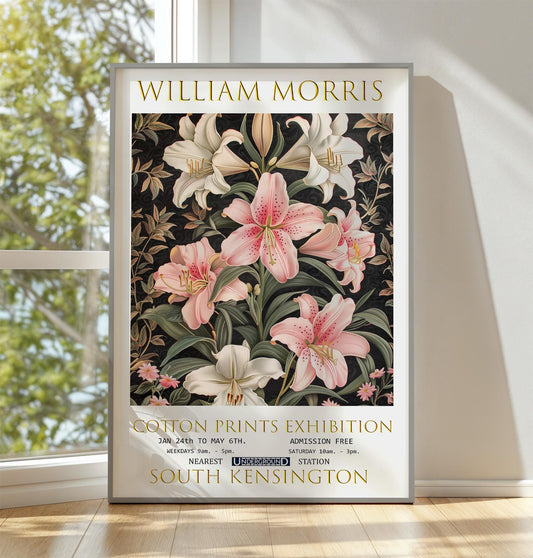 William Morris Lilies Print: Vintage Floral Wall Art