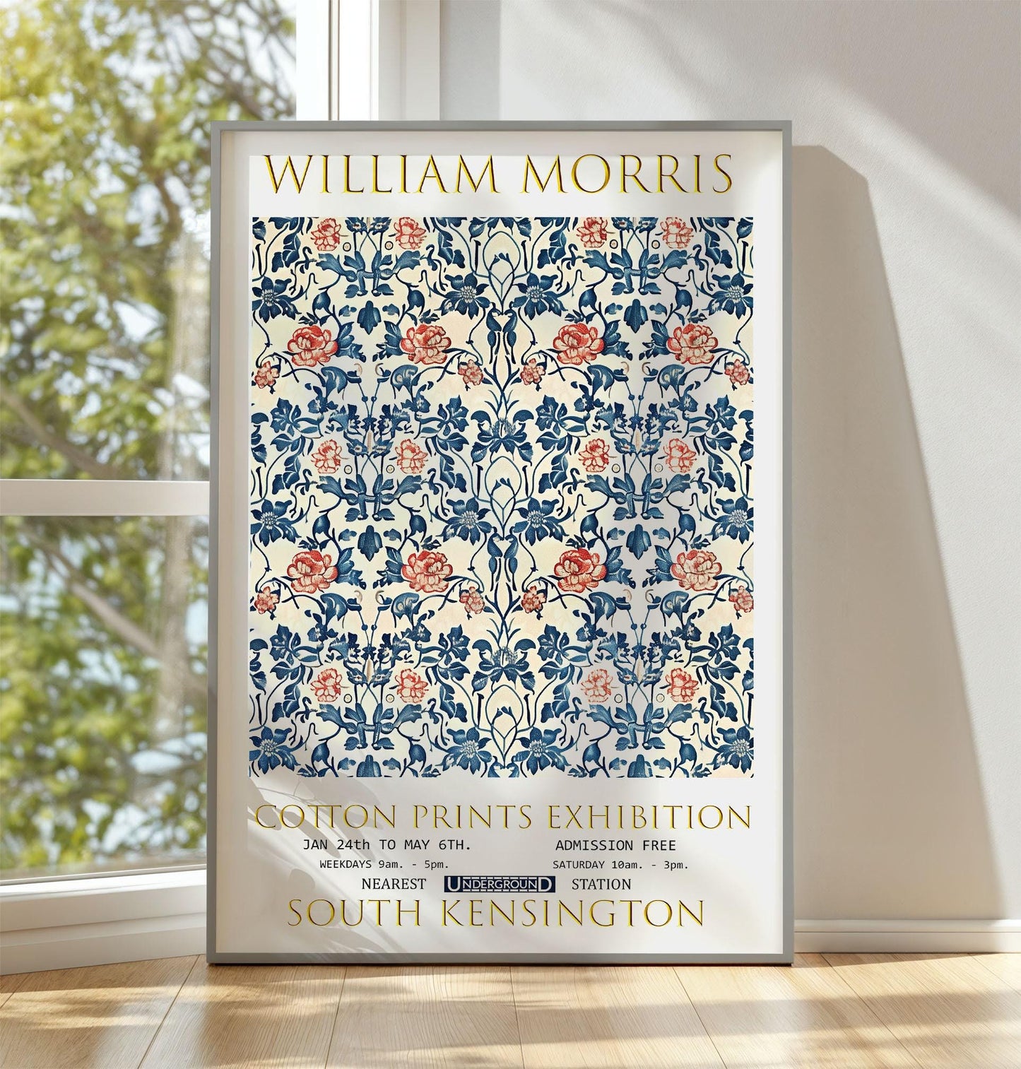 Vintage Floral Wall Art – William Morris Print Rose and Thistle Design on Premium Matte Paper