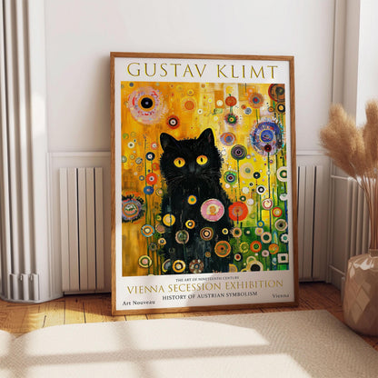 Gustav Klimt Art Print – Black Cat Vintage Art Nouveau Poster on Premium Paper
