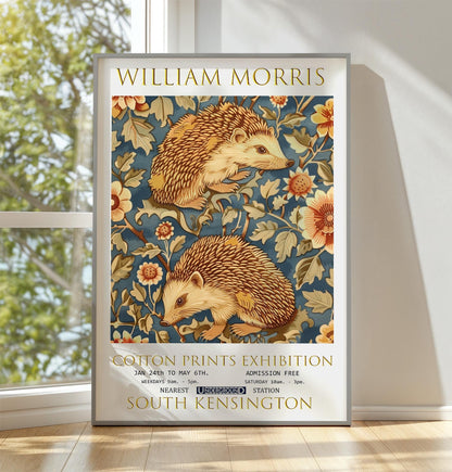 Vintage Floral Art – William Morris Print Featuring Hedgehog Wall Art on Premium Matte Paper