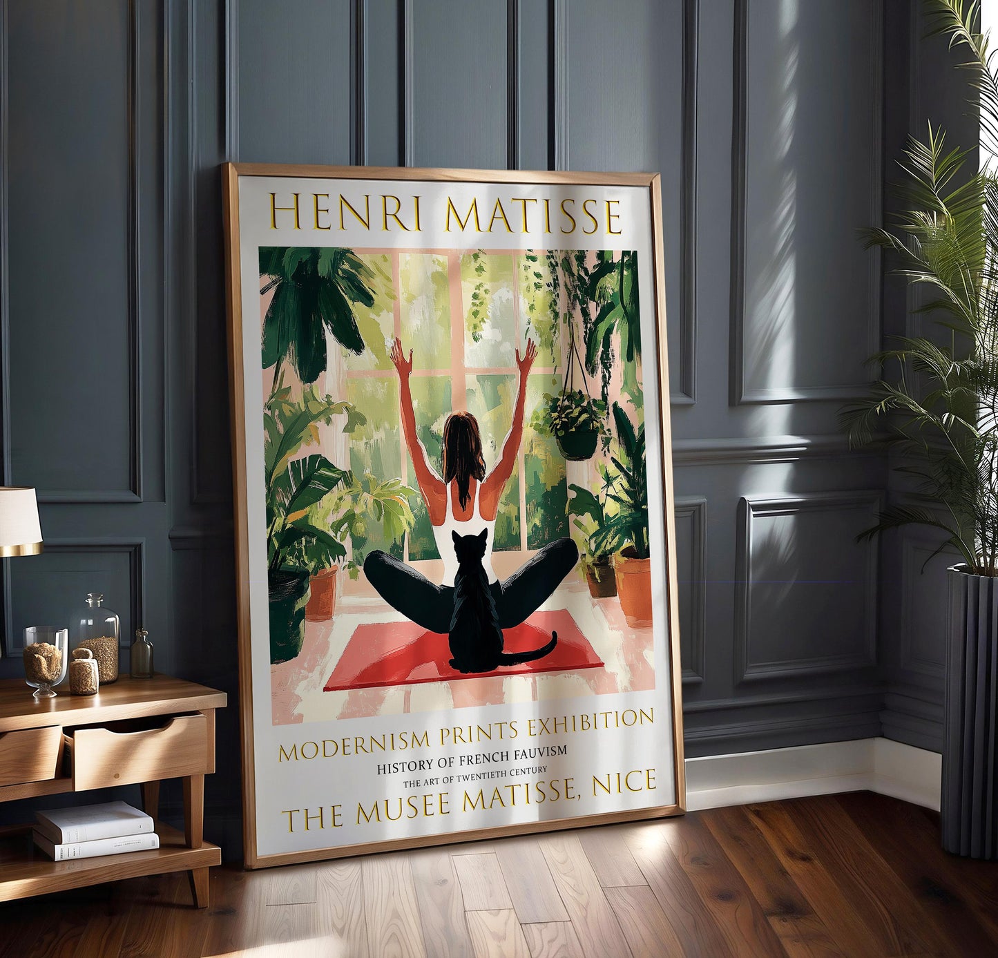 Yoga Cat Henri Matisse Art Print: Fauvist Tropical Painting