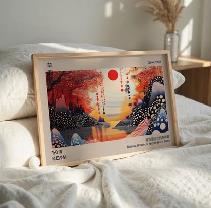 Japanese Landscape Red Sun WALL ART PRINT Picture Poster