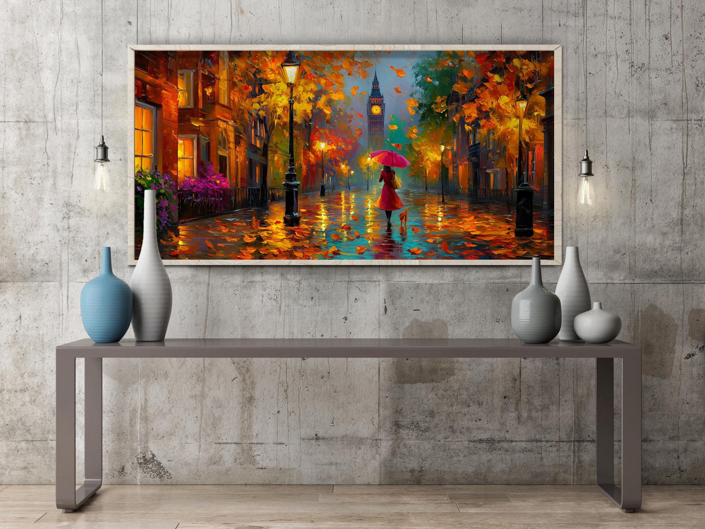 Impressionist Oil Painting London PANORAMIC WALL ART Unframed Picture Print