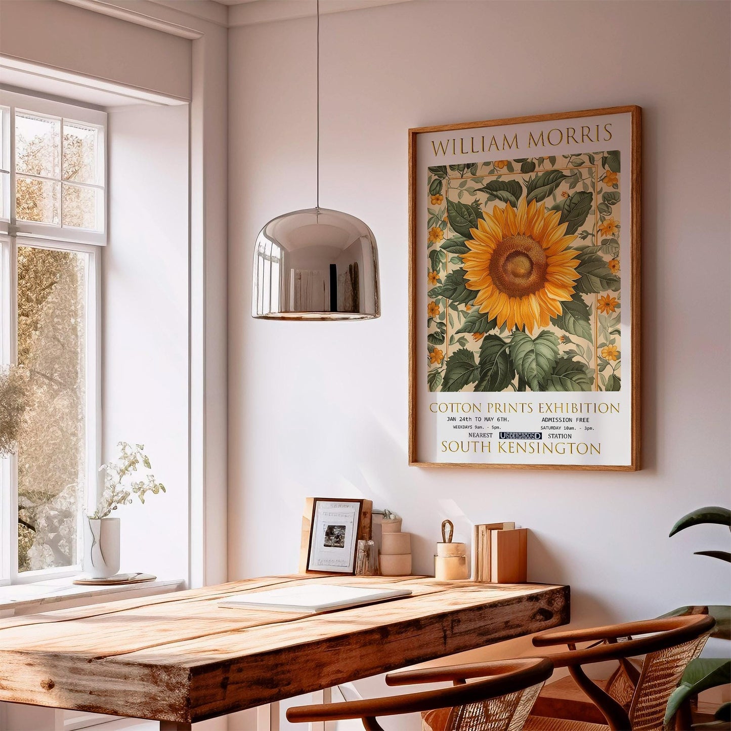 William Morris Sunflower Print: Vintage Exhibition Poster