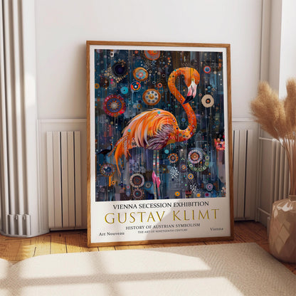Gustav Klimt Flamingo Print – Art Nouveau Poster on Premium Paper