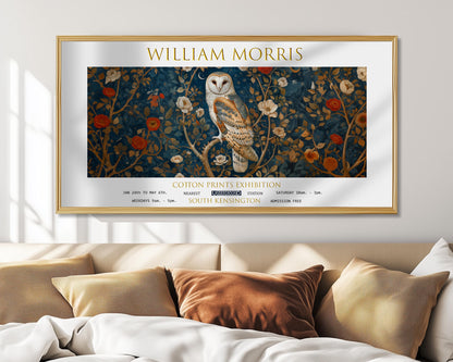 William Morris Owl Print: Vintage Floral Botanical Art