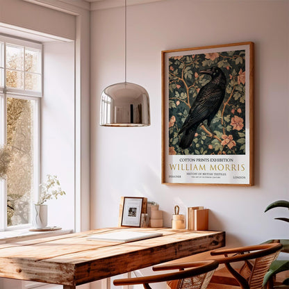 William Morris Raven Art Print: Vintage Floral Textile Design