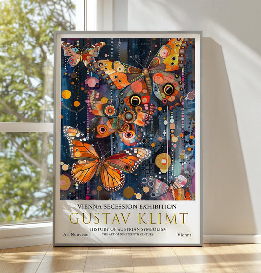 Gustav Klimt Print – Art Nouveau Wall Art | Butterfly Decor on Premium Paper