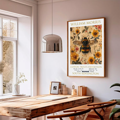William Morris bee Poster Print, Bumblebee Wall Art