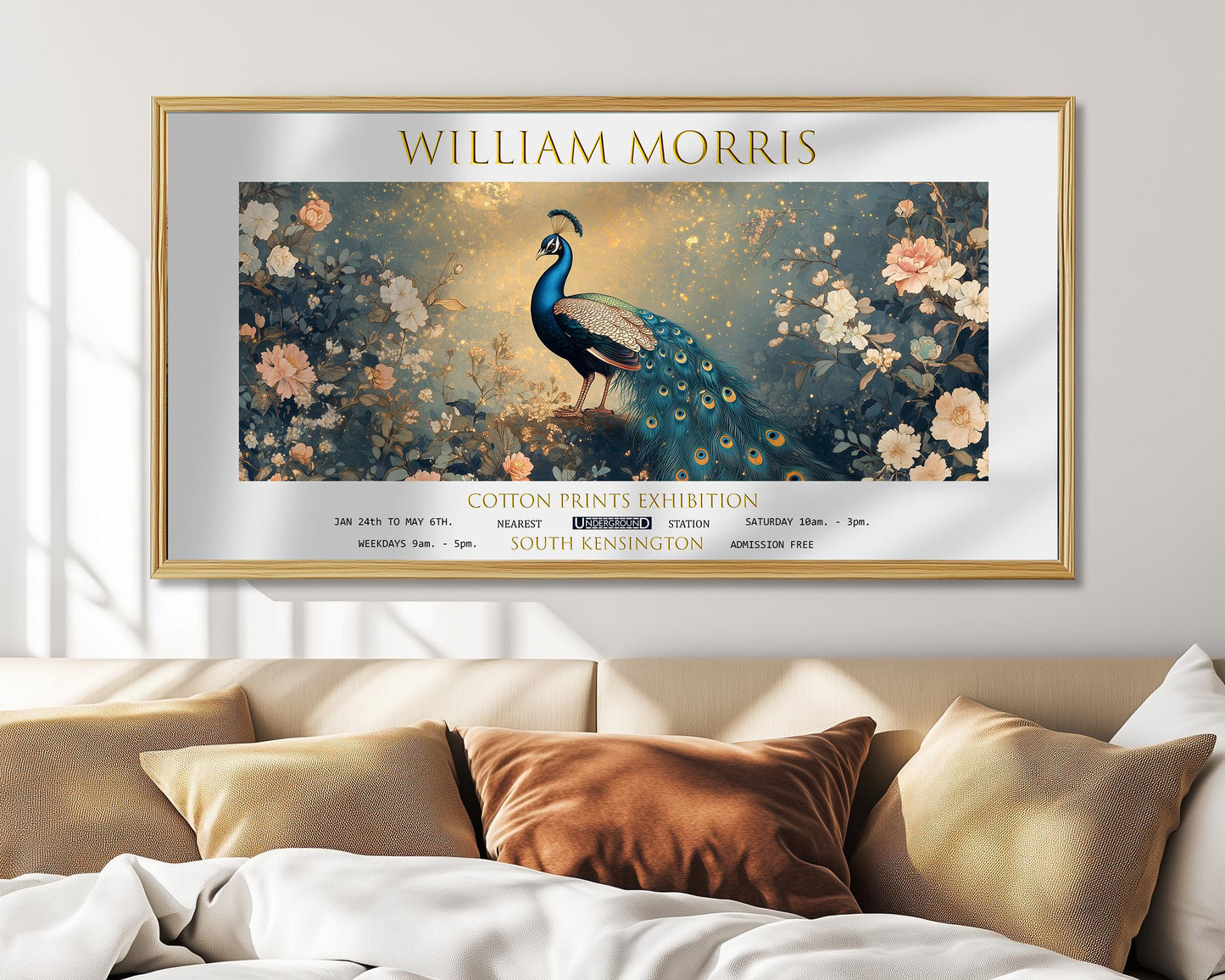 William Morris Peacock Print: Vintage Botanical Art