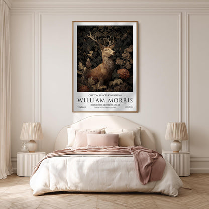 William Morris Stag Print: Vintage Botanical Dark Academia Wall Art