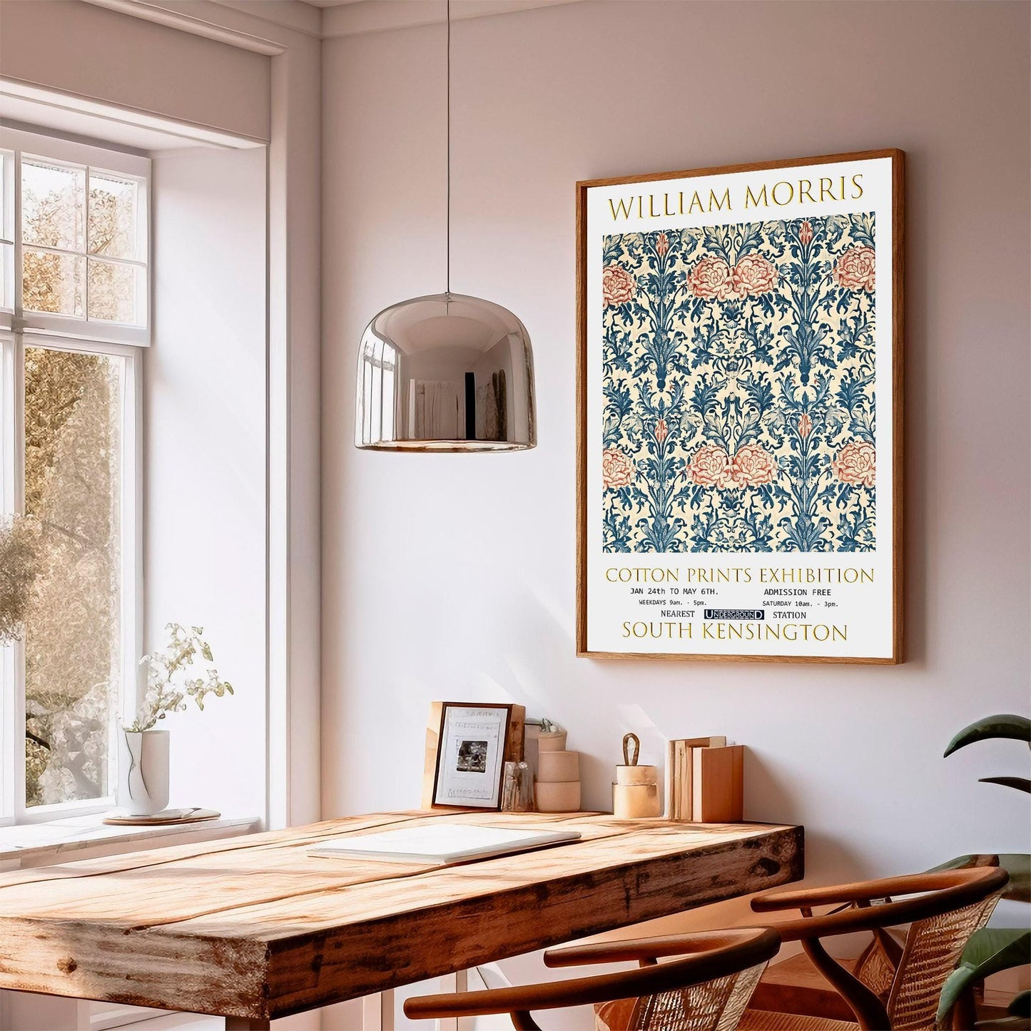 William Morris Print: Rose & Thistle Vintage Floral Art