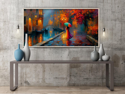 Venice Impressionist Oil Painting Panoramic Print