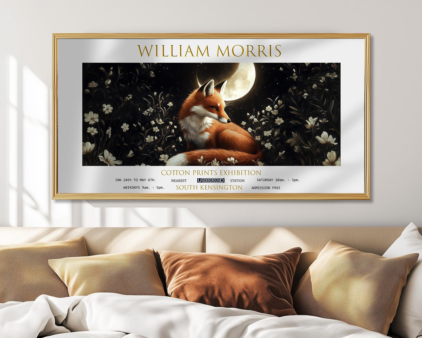 William Morris Fox Print: Vintage Botanical Art, Textiles Exhibition