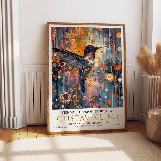 Gustav Klimt Print – Art Nouveau Wall Art | Vintage Hummingbird Decor