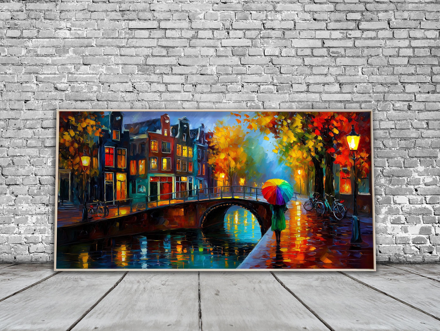 Amsterdam Canal Cityscape Panoramic Print
