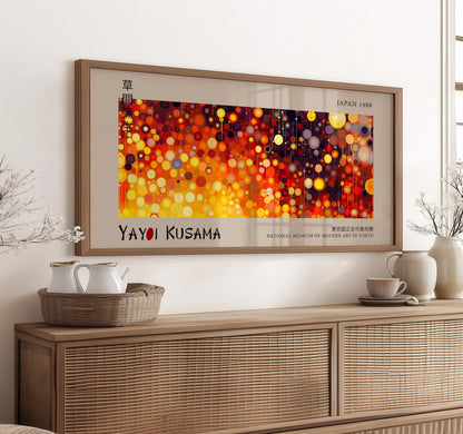 Japanese Abstract Panoramic Print – Yayoi Kusama Inspired