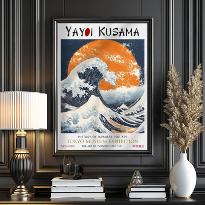Yayoi Kusama Tokyo Museum Exhibition Print – Japanese Art, The Great Wave Print, Yayoi Kusama Poster, Modern Art, Abstract Wall Art