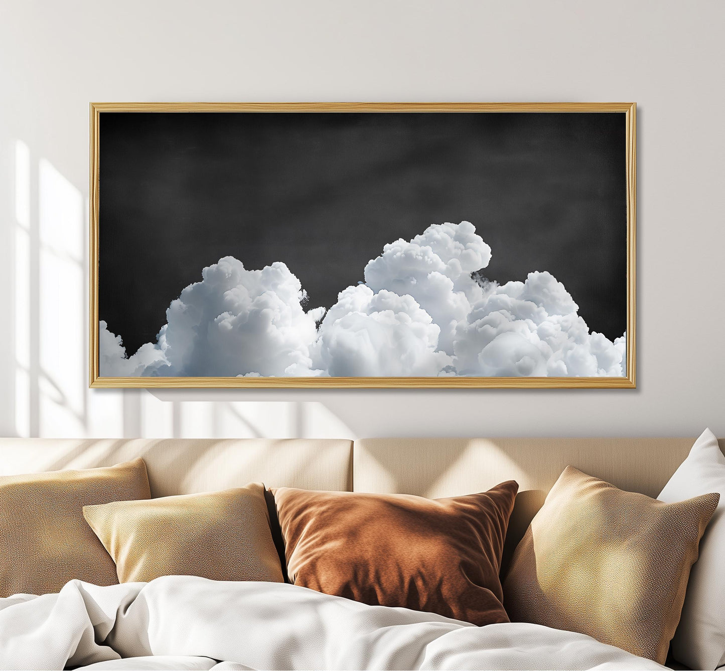 Moody Cloud Panoramic Print, Vintage Dark Sky Wall Art