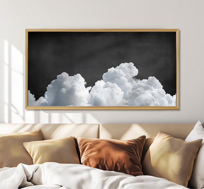 Moody Cloud Panoramic Print, Vintage Dark Sky Wall Art