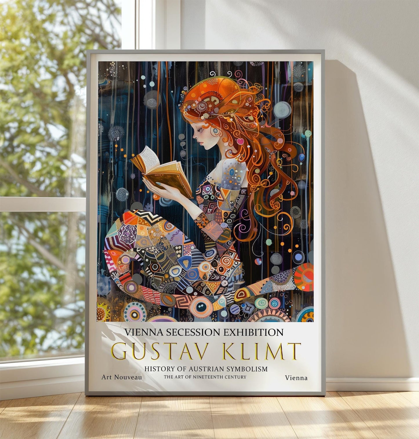 Gustav Klimt Print – Art Nouveau Mermaid Wall Art | Vintage Gold Leaf Poster