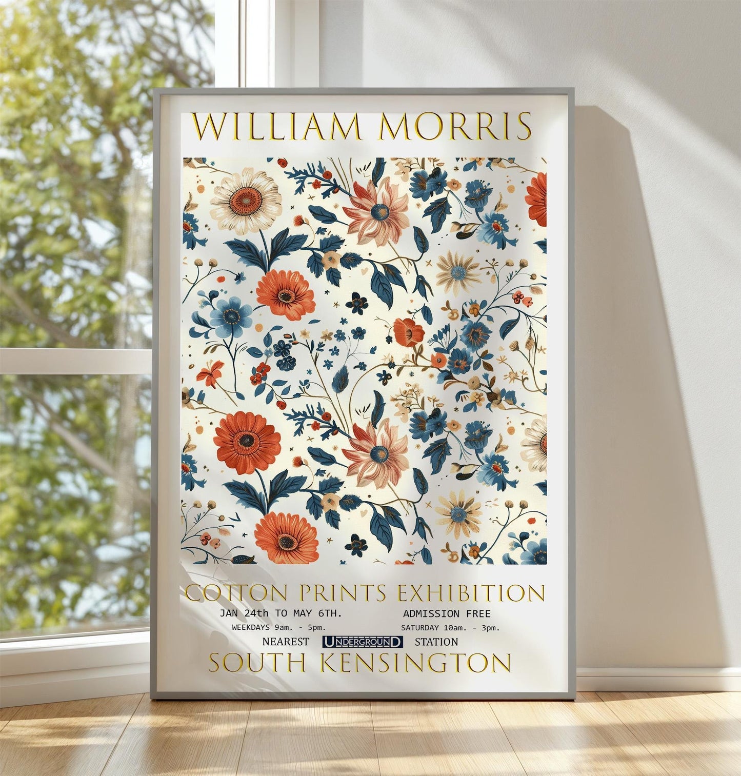 William Morris Exhibition Poster: Vintage Floral Art Print