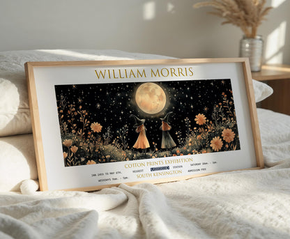 William Morris Witches Moon Print: Vintage Celestial Art