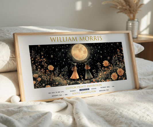 William Morris Witches Moon Print: Vintage Celestial Art