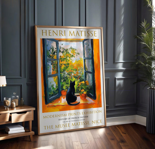 Henri Matisse Print: Open Window, Fauvism Cat Art