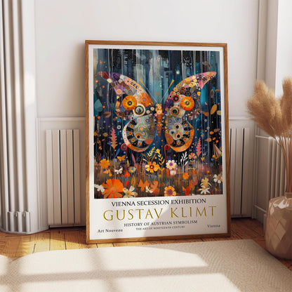Gustav Klimt Art Print – Butterfly Garden Poster | Art Nouveau Gold Leaf Artwork