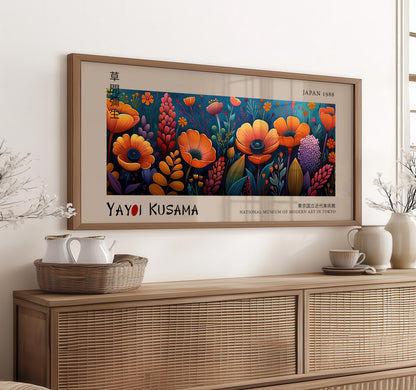 Yayoi Kusama Inspired Floral Print: Japanese Botanical Art
