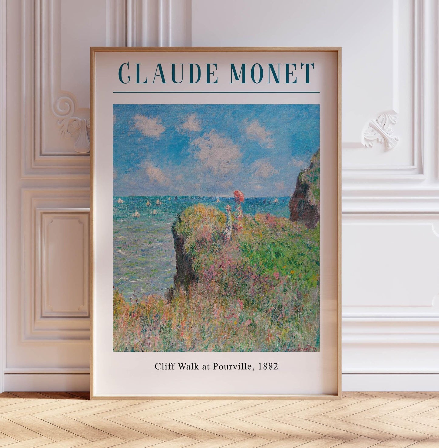 Monet "Walk on the Cliff" Poster: Vintage French Impressionist Print