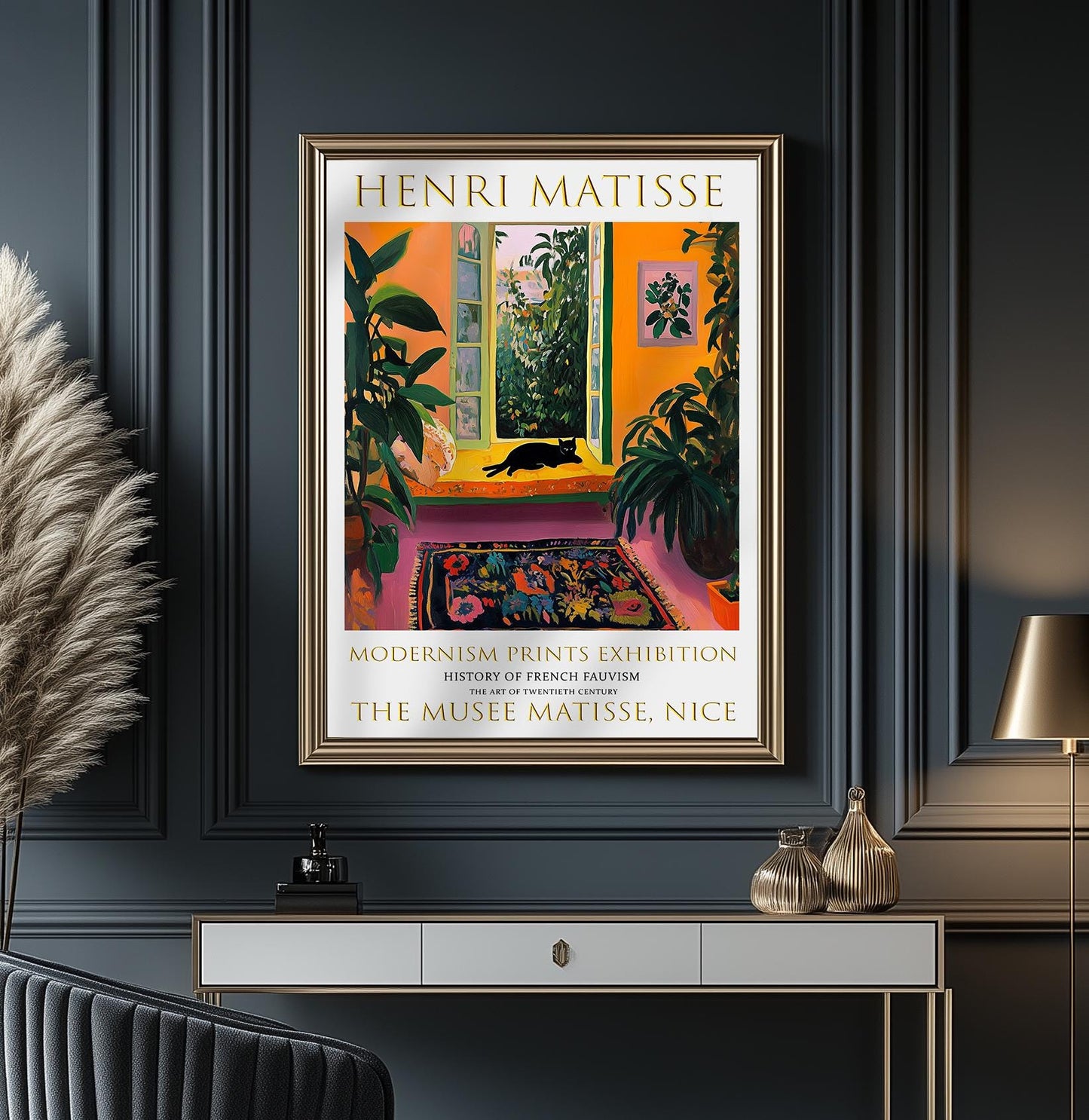 Matisse Cat Print: Fauvist Abstract Painting, Modern Wall Art