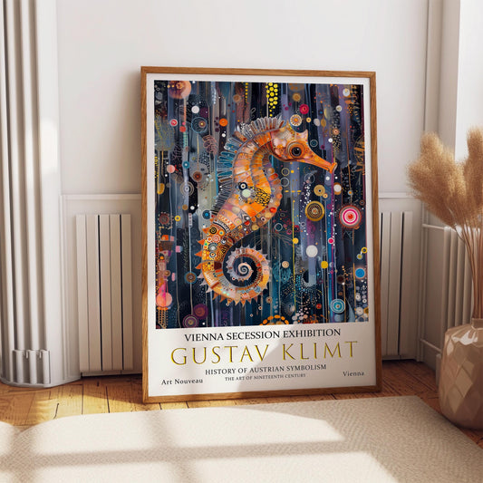 Gustav Klimt Poster – Vintage Seahorse Art Print on Premium Paper