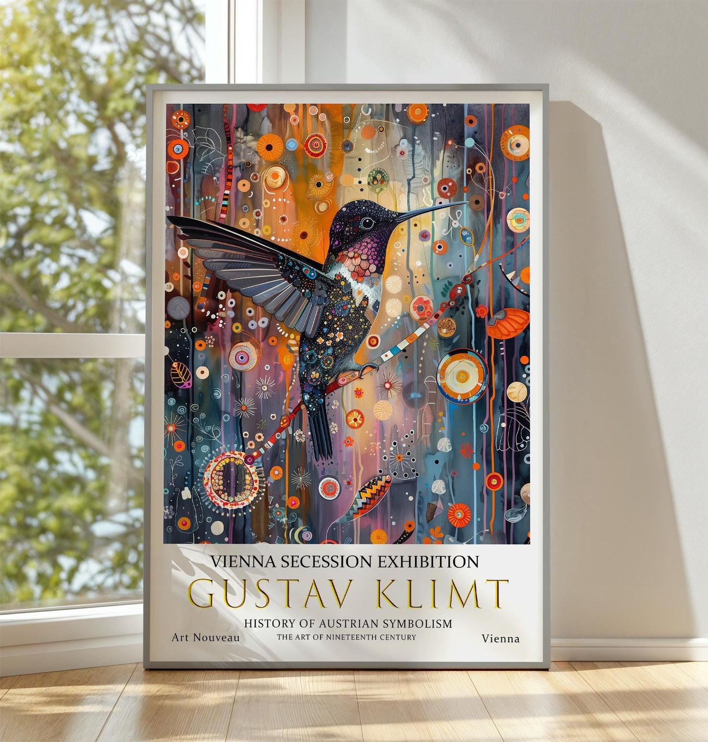 Gustav Klimt Print – Art Nouveau Wall Art | Vintage Hummingbird Decor