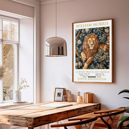 William Morris Lion Print: Vintage Floral Art Poster