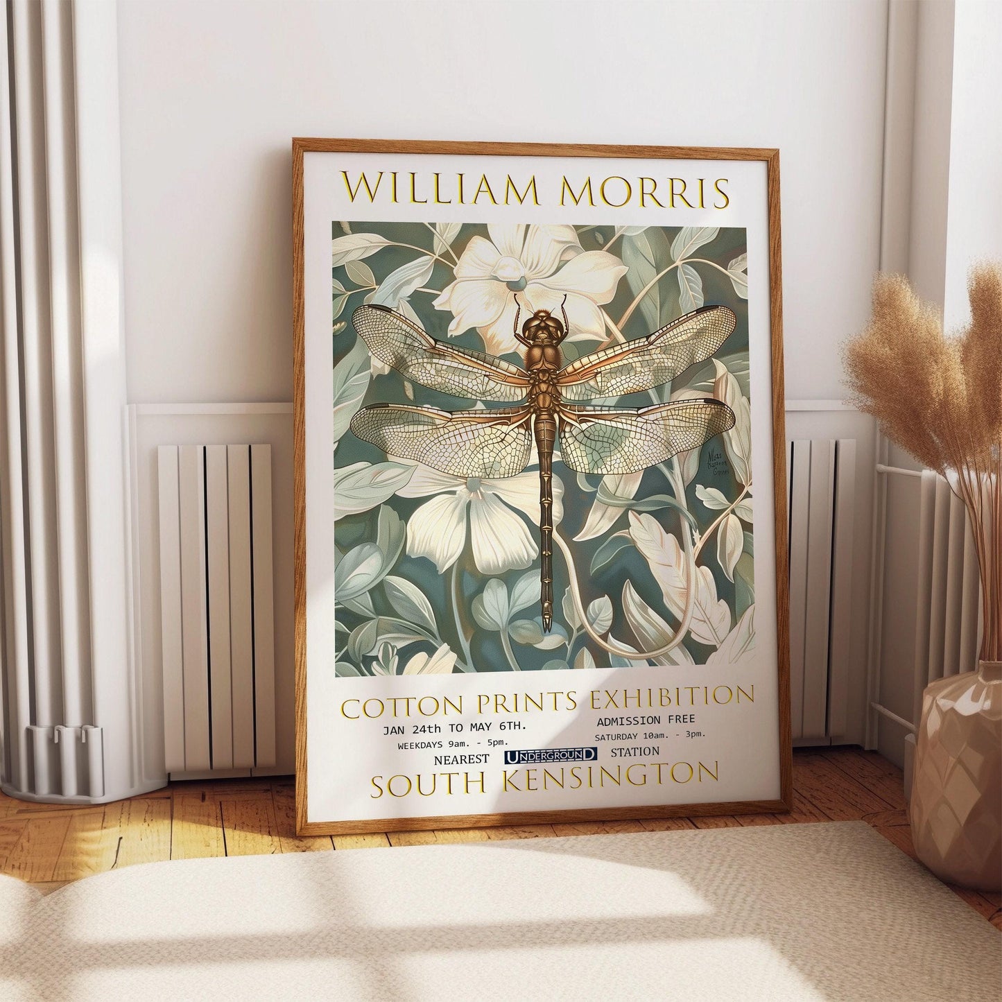 William Morris Print Vintage Floral Exhibition Poster - Botanical Wall Art